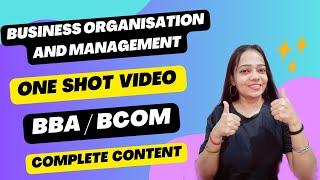 Business Organisation & Management | One Shot Video | Complete Content | #bbabcom