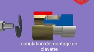 Simulation de montage d'un assemblage par  clavette +rondelle plate + vis