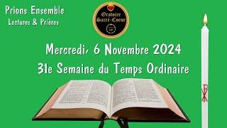 Prions Ensemble, En Semaine - Mercredi, 31e Semaine du Temps Ordinaire