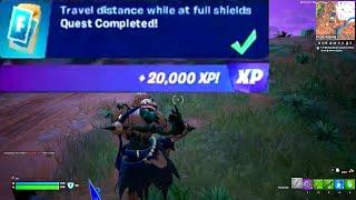 Travel distance while at full shields Fortnite