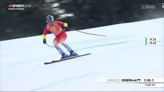 Marco Odermattgewinnt den Bormio Super G mit fast einer Sekunde vorsprung