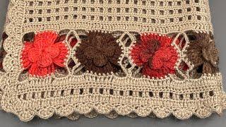 ÇOK İSTEK ALAN MOTİFLİ YELEK3.BÖLÜM #örgü #handmade#pinterest #design