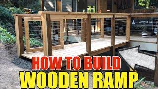 How To Build A Wooden Access Ramp & Connect It To Wooden Porch So That There Is Access Into Backyard