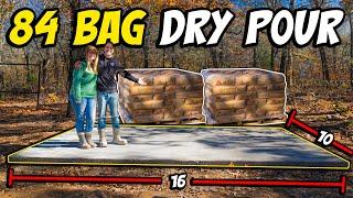 How To DRY POUR a 4 Inch Thick CONCRETE SLAB  ( Secret Ingredient )