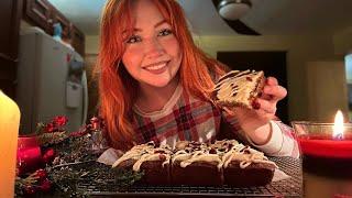 ASMR Baking White Chocolate Cranberry Blondies (Close Whispered Voiceover)