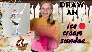 Draw a Cute Ice Cream Sundae || Art with Alyssa