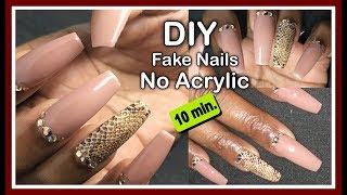 DIY  How To Do Nail art, Acrylic nails DIY: Fake Nails 10 min.( No Acrylic) #101 #101