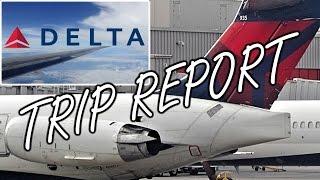 Delta Air Lines MD-80 / MD-88 Economy Trip Report / Flight Review with Engine View [MEM to ATL]