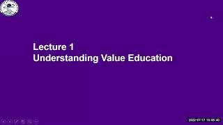 L 1   Understanding Value Education RA