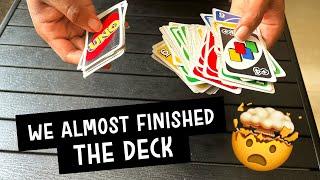 EPIC UNO GAME! WE ALMOST FINISHED THE DECK