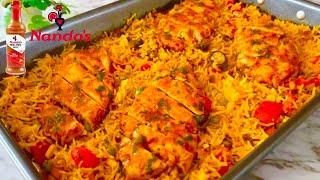 Baked Peri Peri Chicken with Rice | One Pot Nando's Chicken and Rice Recipe