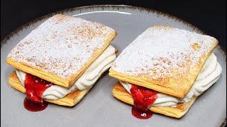 Mmm...They will disappear in 1 minute! Perfect dessert of puff pastry and pastry cream!