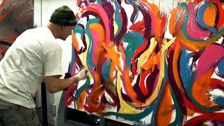 LIVE abstract PAINTING at Rock the Cotswolds Event