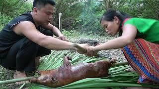 Primitive Life: Animal trapping catch wild boar, subdue the wild boar