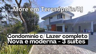 CASA EM CONDOMÍNIO À VENDA NA SERRA DE TERESÓPOLIS - VISTA INCRÍVEL PARA AS MONTANHAS - BRICK