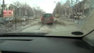 Road conditions in Togliatti city in spring time - 2