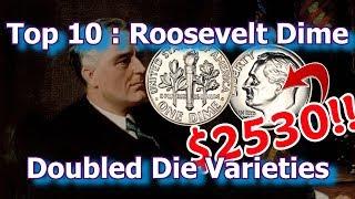 Top 10 Roosevelt Dime Doubled Die Varieties Errors List Dimes Worth Money