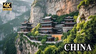 中国悬崖奇景：悬崖上的寺庙，悬浮千年的佛国世界！震撼心灵 4K china