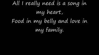 Raffi All I Really Need with Lyrics