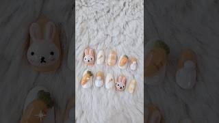 Bunny Nails #koreannails #pressonnails #bunnynails #rabbitnails #carrotnails