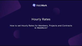 How to set Hourly Rates in WebWork?