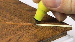 Einfärben einer Gehrungsnut mit dem Fenster-Fix Premium