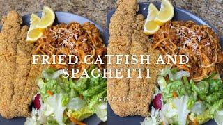 Fried Catfish And Spaghetti! Easy Southern Dinner!