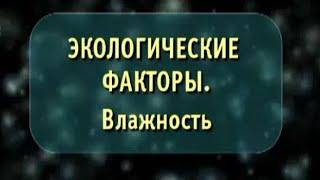 Экологические факторы. Влажность. Биология