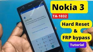 Nokia 3 Hard Reset And FRP bypass Full Tutorial 2022 || Nokia TA-1032 Verify pin After Hard Reset