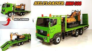 MEMBUAT MINIATUR SELFLOADER TRUCK HINO 500 TRONTON DARI KARDUS || FULL SPEK