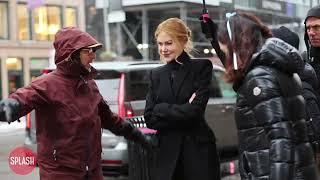 Nicole Kidman Braving The Weather To Film A Scene At The "Babygirl" Set In NYC - 16 Jan 2024