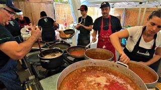 Street Food from North of Italy. Giant 'Sagra delle Sagre' Fest in Asti city