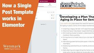 How a single post template works in Elementor