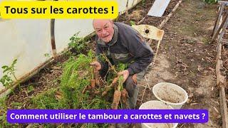 Tous sur les carottes ! PROTEGEONS DU FROID(un tambour de machine à laver pour vos légumes d'hiver )