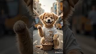 the puppy are insulted by his friend  #cute #swimming  #ai #swimming pool
