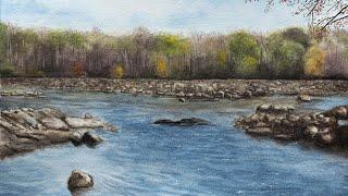 Drawing River Landscape | Watercolor Painting