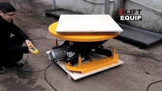 i-LIFT Stationary lift table with carousel turntable, rotating lift table, electric turntable loader