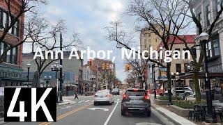 Road Tour of Ann Arbor, Michigan in 4K - Home to the University of Michigan - Best Places to Live