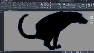 Squatting Dog Autocad drawing.