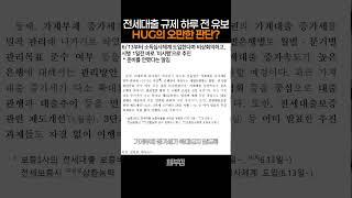 전세대출 규제 하루 전 유보, HUG의 오만한 판단? #전세대출 #주택도시보증공사