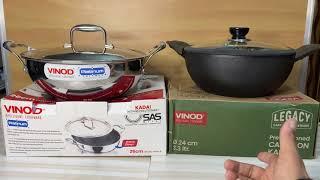 Vinod triply steel Vs Vinod legacy cast iron Vinod steel kadai Review | Vinod Cast iron kadai Review