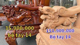 Chiêm Ngưỡng bộ bàn ghế gỗ tay 14 đẹp Mắc và rẻ có gì khác nhau