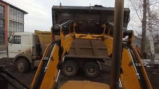 JCB 4cx 3cx Погрузка машин  Главные ошибки Погрузка самосвала #jcb