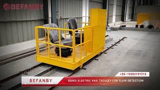 500kg Electric Rail Trolley, Workshop Rail Cart For Flaw Detection