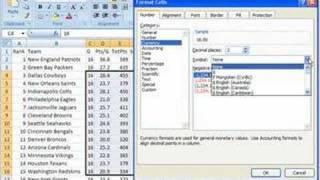 Format cell data in Excel