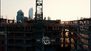 Charlotte Skyline and City Construction Drone Video | July 2024