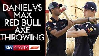 Daniel Ricciardo vs Max Verstappen | Red Bull Axe Throwing Showdown! 