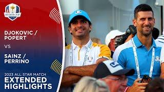 Novak Djokovic & Kipp Popert vs Carlos Sainz & Tommaso Perrino | Highlights | 2023 All Star Match