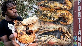 The Biggest Lobsters Catch Ñ Cook in Portland Jamaica | Must Watch | Outdoor Cooking