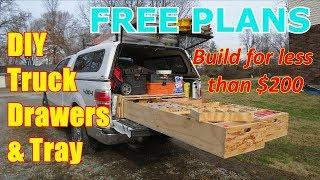 FREEE PLANS!!   DIY Truck Drawer Box and Slide-out Tray